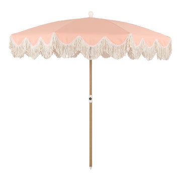 Mariner 6.5 ft. Classic Cottage Fringe Tassel Market Beach Umbrella